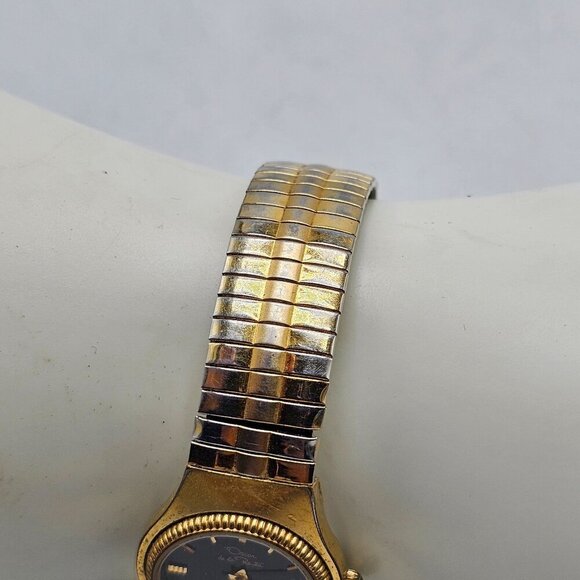 Vintage Oscar de la Renta Quartz Womens Watch Gold Silver Two-Tone Stretch Band - Picture 3 of 5